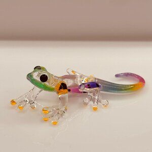 Little Gypsy Gecko Glass Figurine Colorful Coastal Nature Decor Gift
